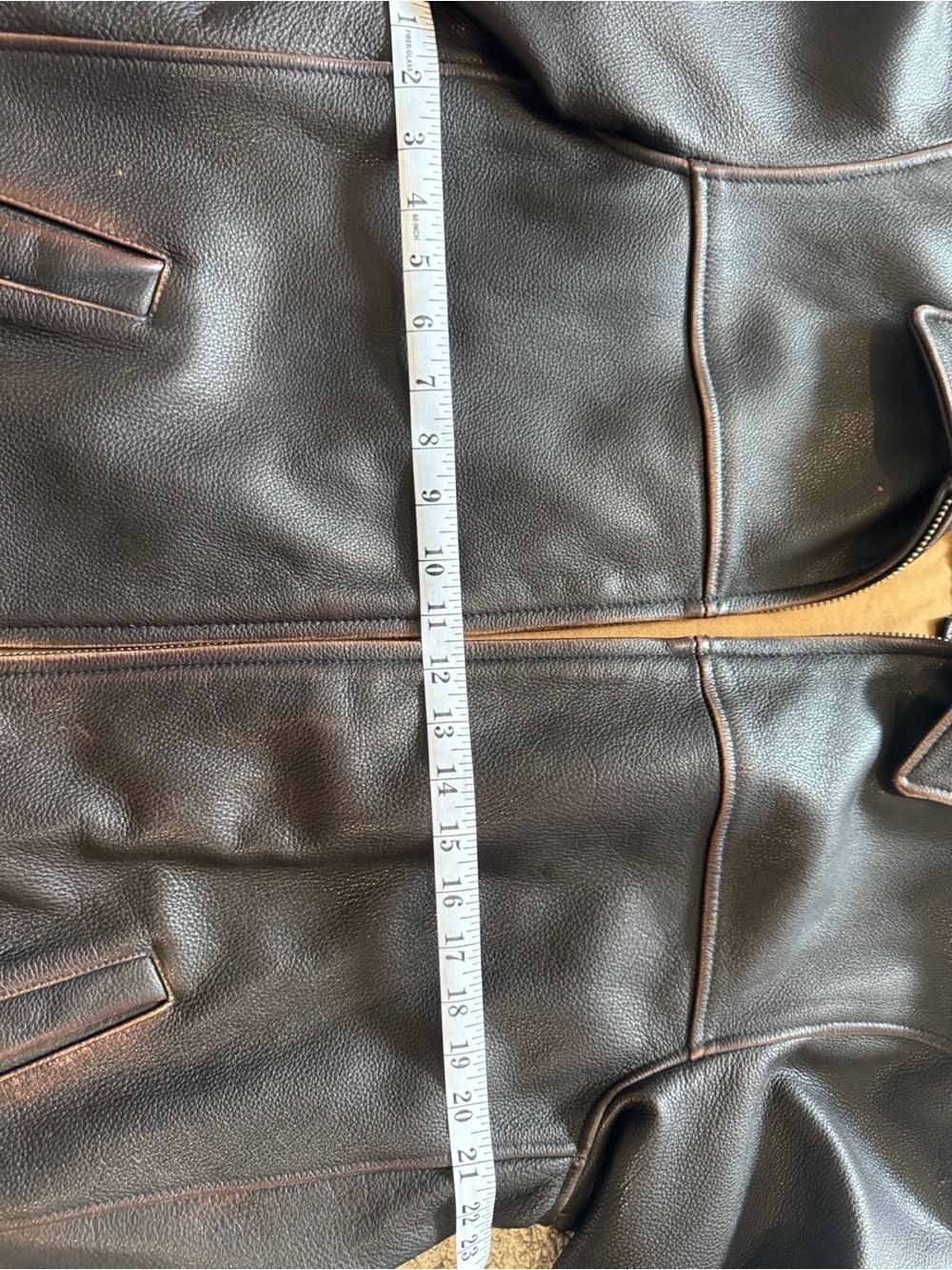 Vintage Sonoma Chocolate Brown Leather Bomber Jacket - Large - Picture 6 of 16